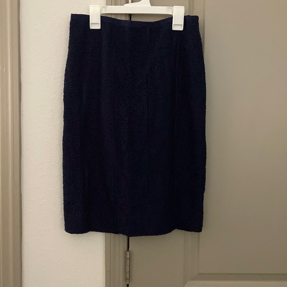 Navy pencil skirt